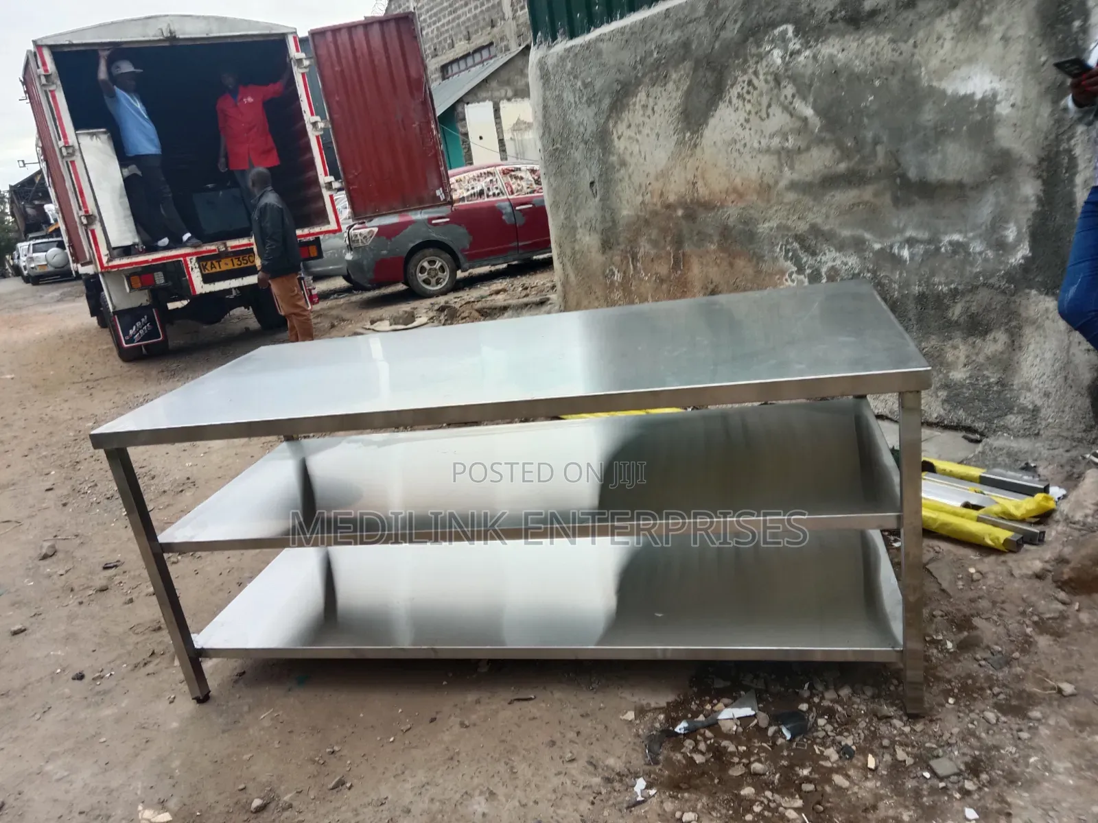 Two Undeshelved Customized Stainless Steel Tables 3*7ft