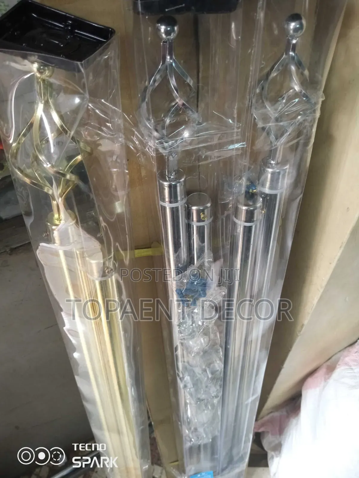 3m Gold and Silver Flexible Fit Window Adjustable Curtain Rods