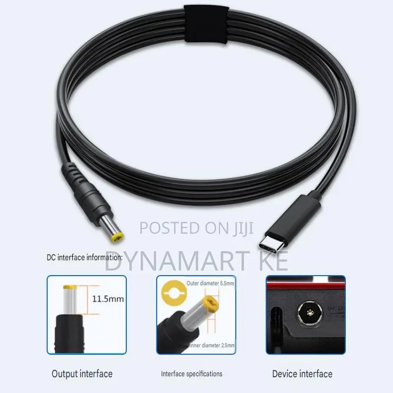 Usb C to Dc 5.5x2.5mm Laptop Charging Cable Pd 65w 20v 3a for Asus