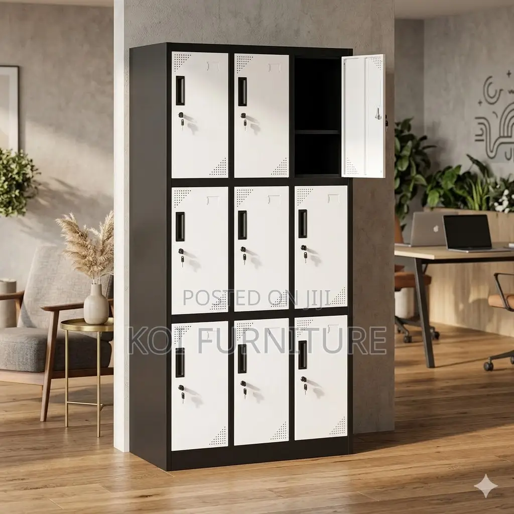Office Cabinet; Nine Lockers Executive Offices Filings Cabinet
