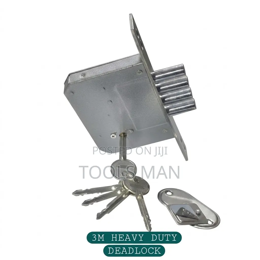 3m Heavy Duty 4-Bolt Security Deadlock: Premium Steel Door Lock. 4 Pin