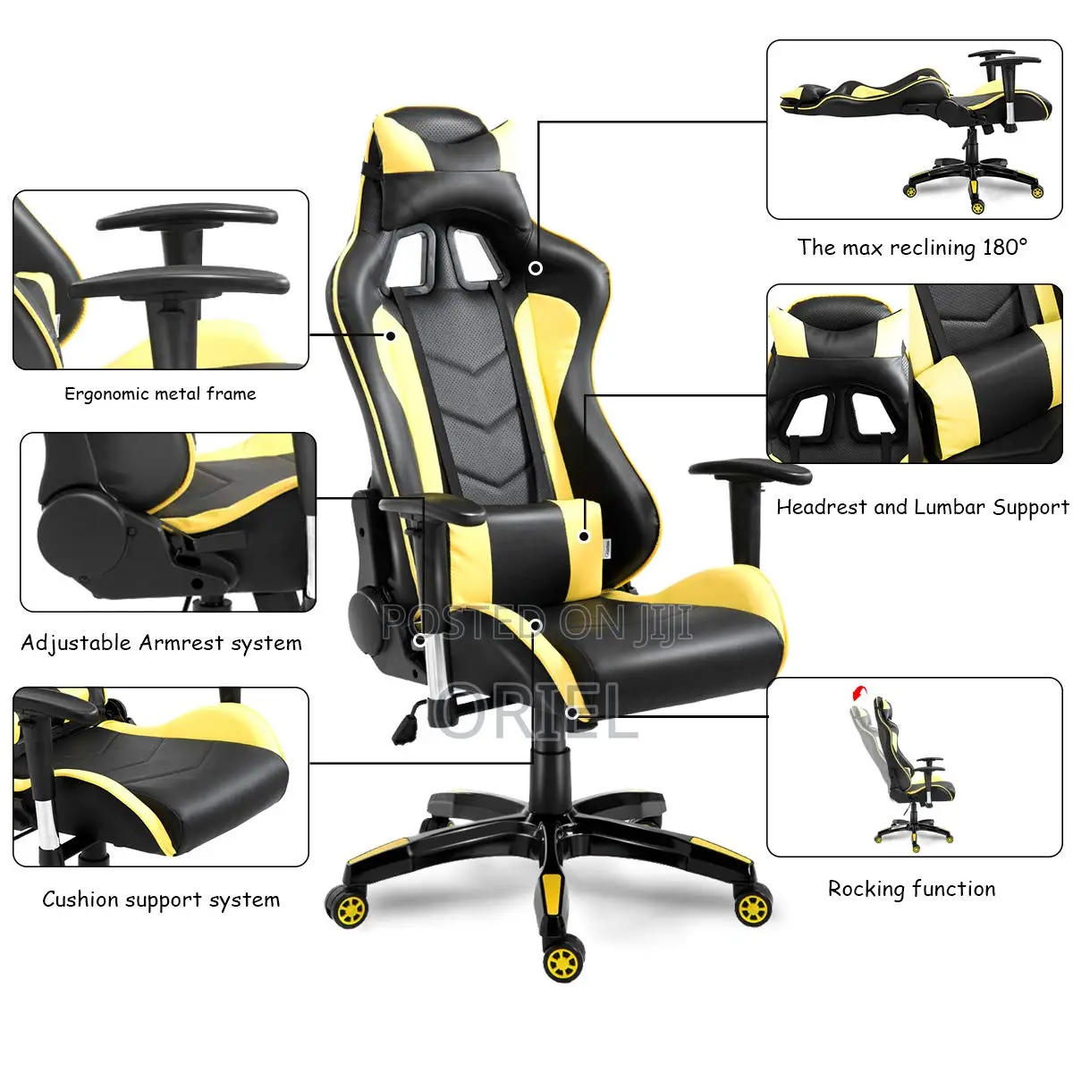 Gaming Chair : Leather Padded Executive Home Office Gaming Chair
