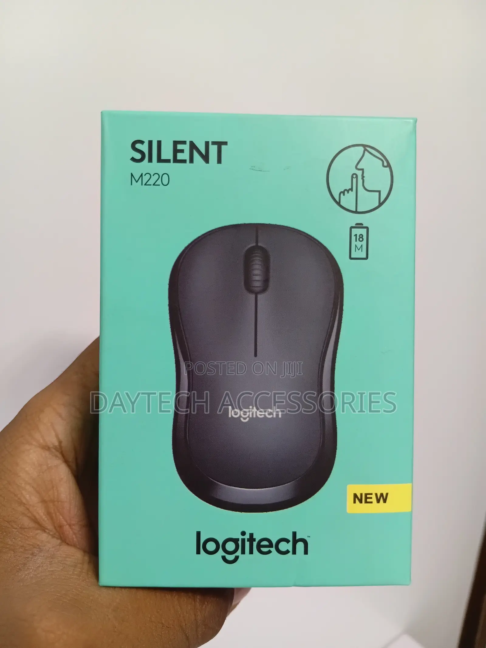 Logitech M220 Silent Wireless Mouse Ultra-Quiet Compact Long - Black