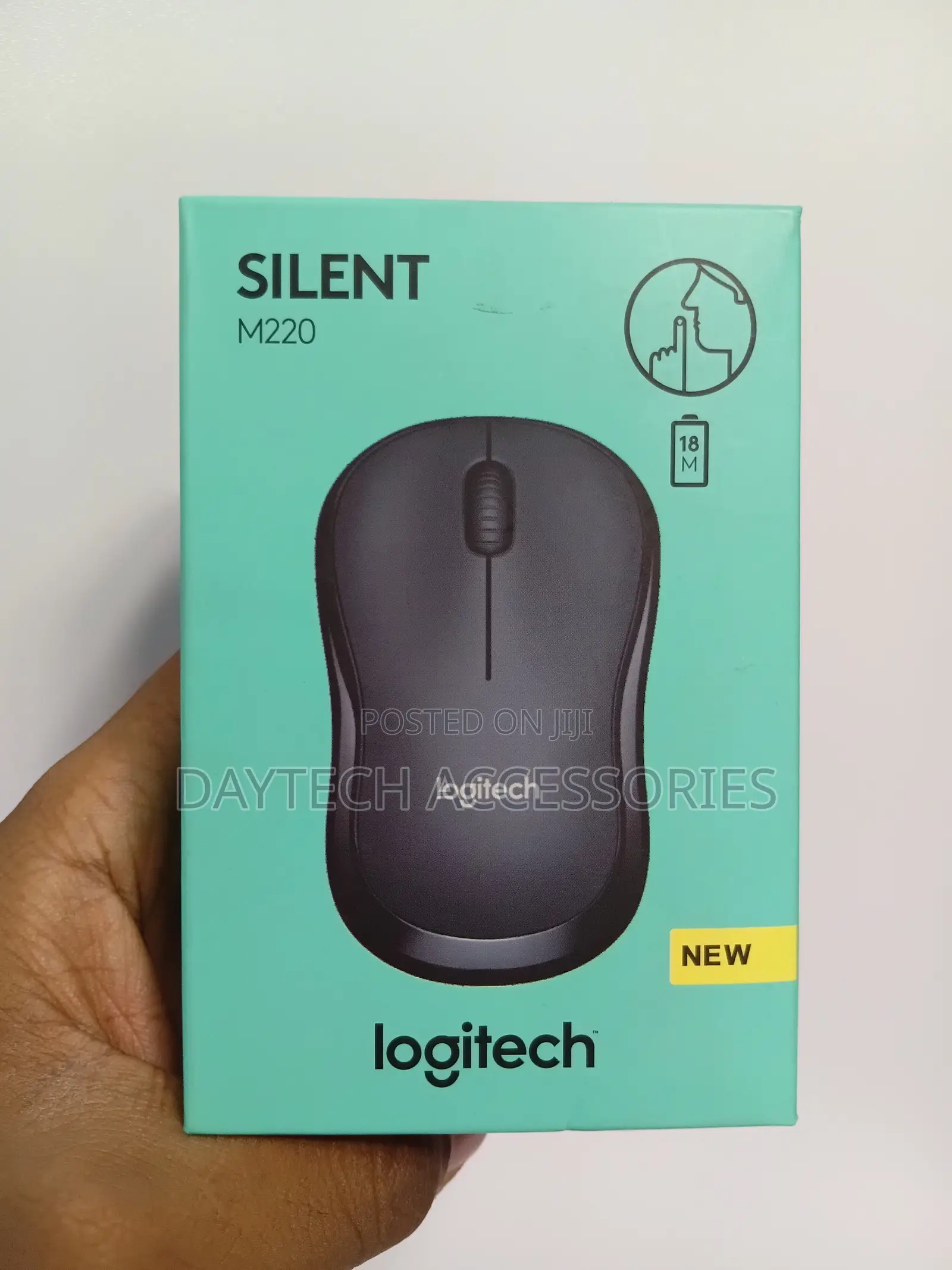 Logitech M220 Silent Wireless Mouse Ultra-Quiet Compact Long - Black