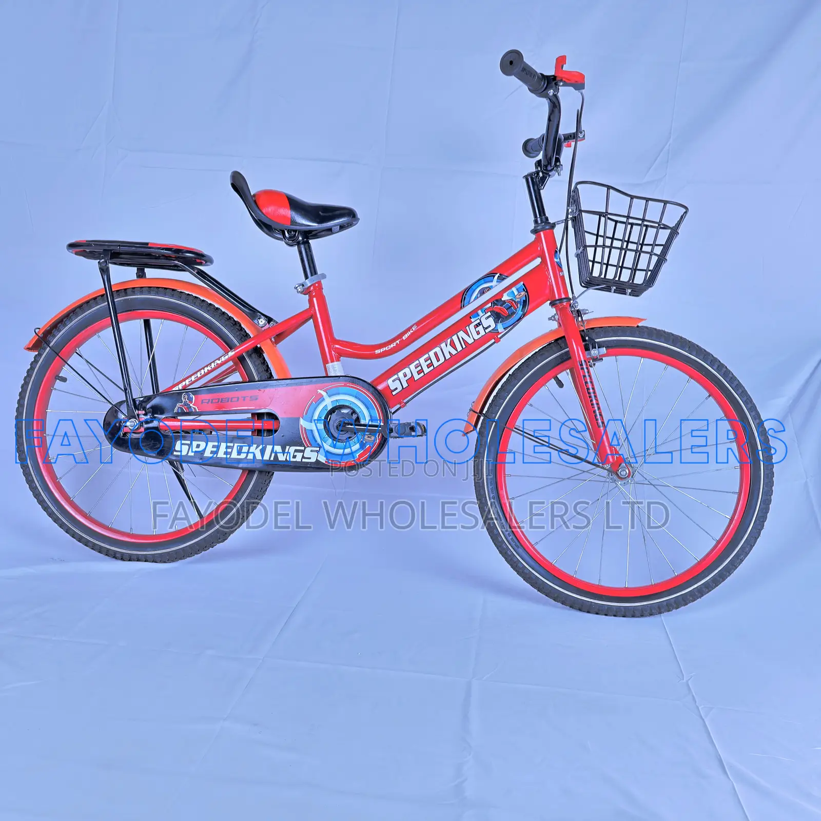Speedkings Kids Bicycle 20 Inch – Red With Basket Rear Carrier