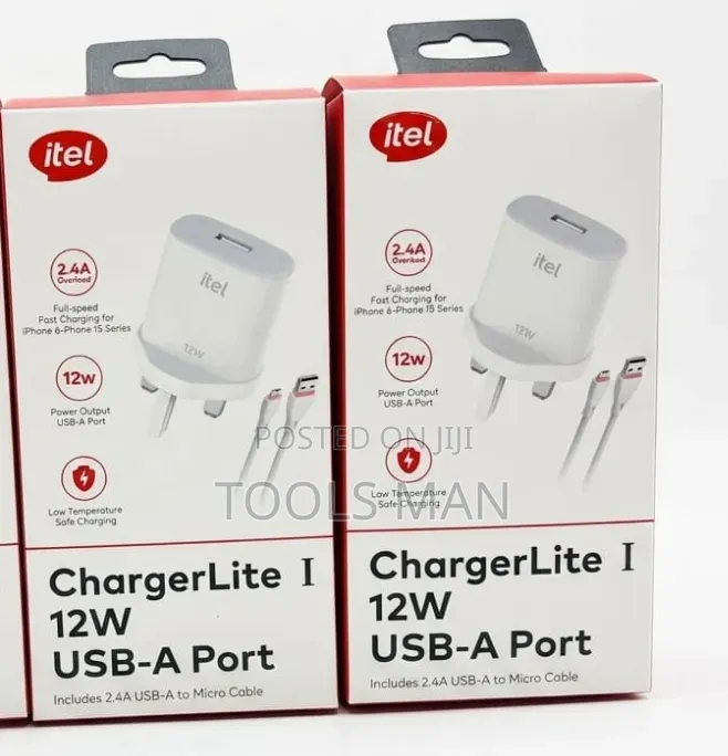Itel 12w Chargerlite I Fast Wall Charger + Micro Usb Cable.