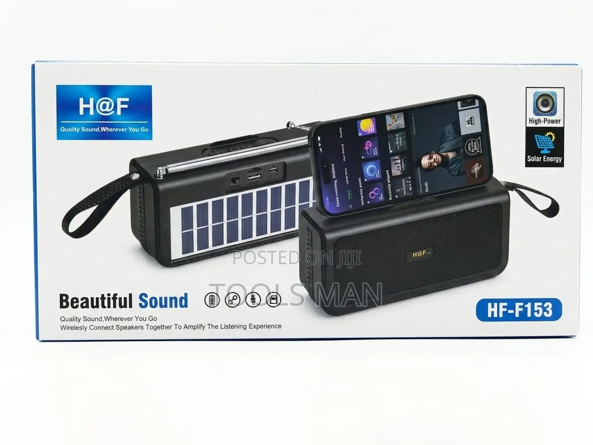 H at F Hf-F153 Portable Solar Wireless Speaker With Phone Holder.