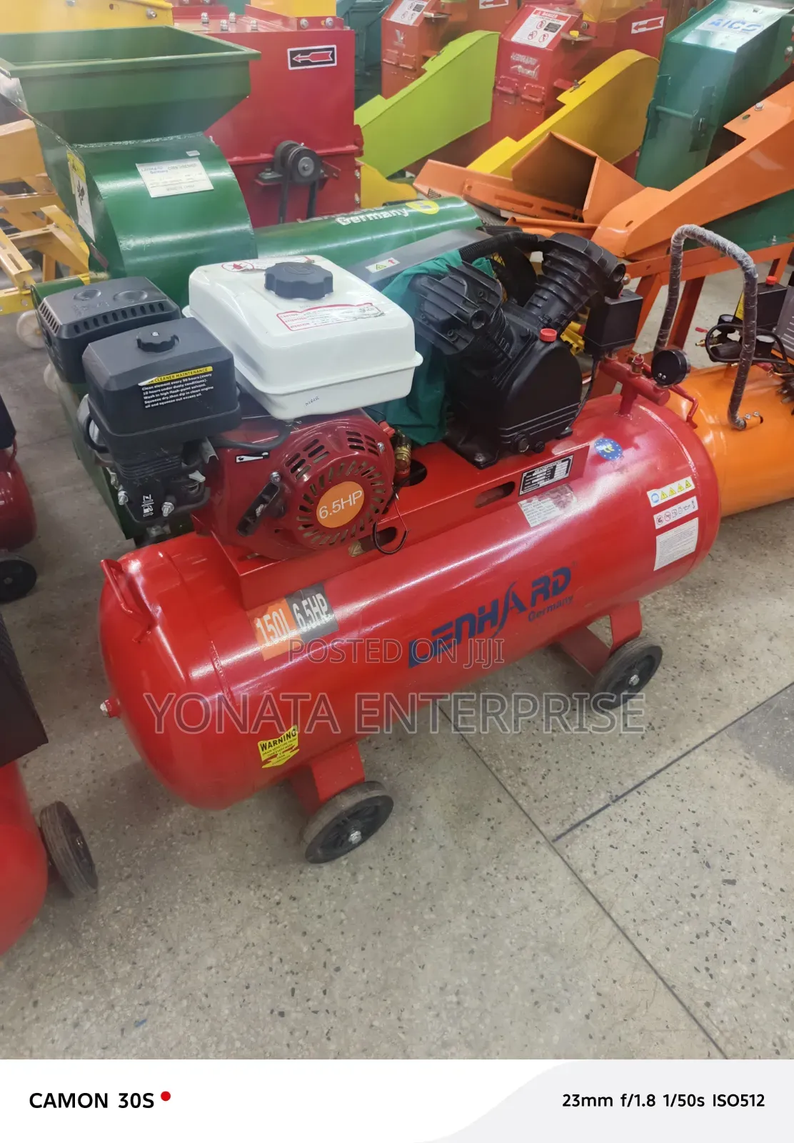 Commercial 150l Petrol Air Compressor (Lenhard Germany)