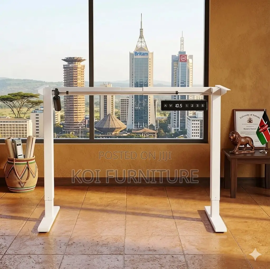 Office Desk; 1400mm Adjustable Home Office Desk With Dual Motors