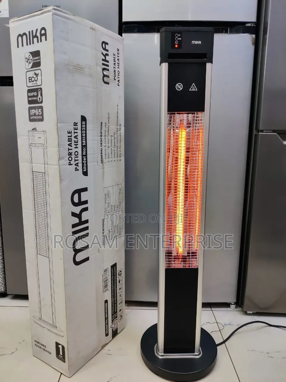 Mika Portable Patio Heater, Indoor and Outdoor Use
