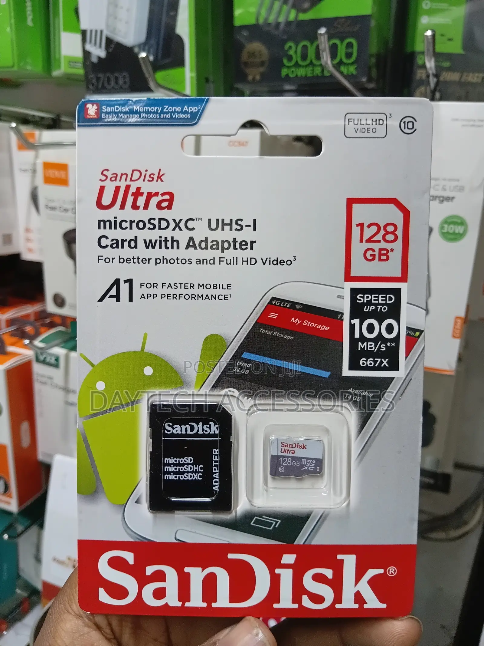 Sandisk Ultra 100mb/S 128gb Micro Sd SDXC Memory Card + Sd Adapter
