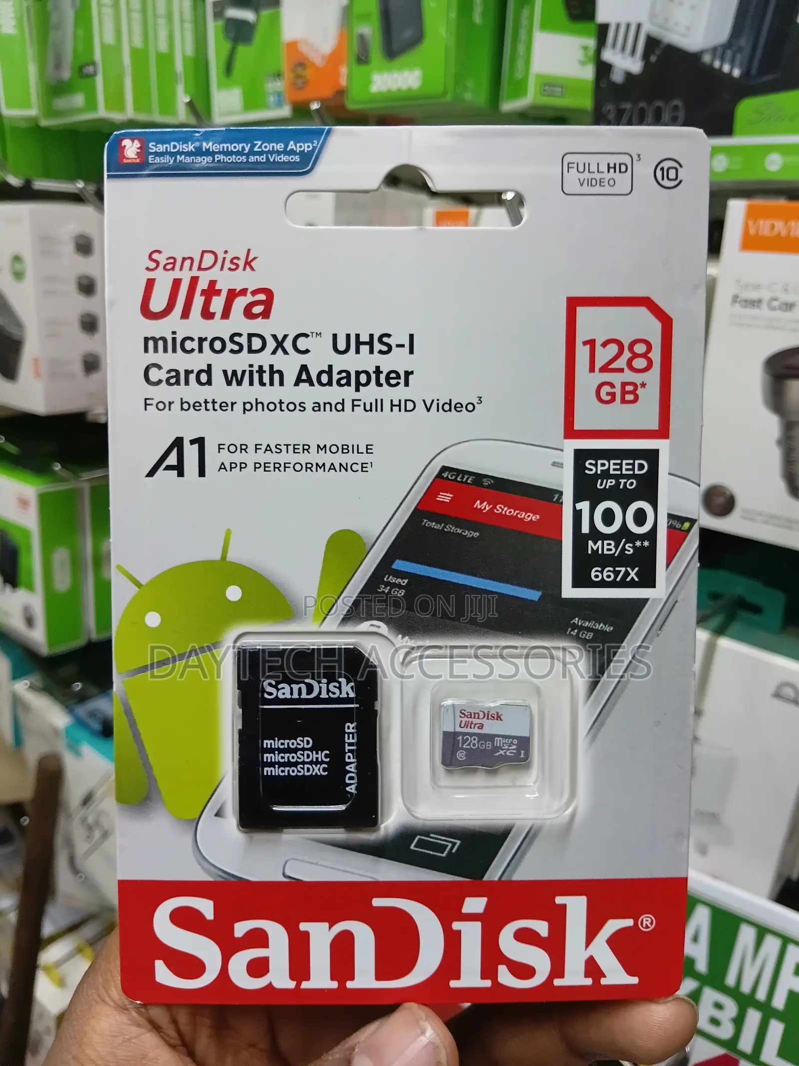 Sandisk Ultra 100mb/S 128gb Micro Sd SDXC Memory Card + Sd Adapter