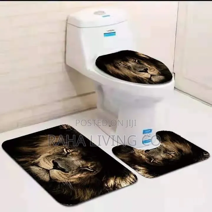 3pc Toilet Bath Mat Set | Bathroom