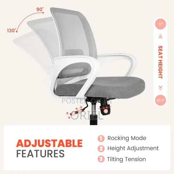 Office Chair : Mesh Gray Backrest Office Chair