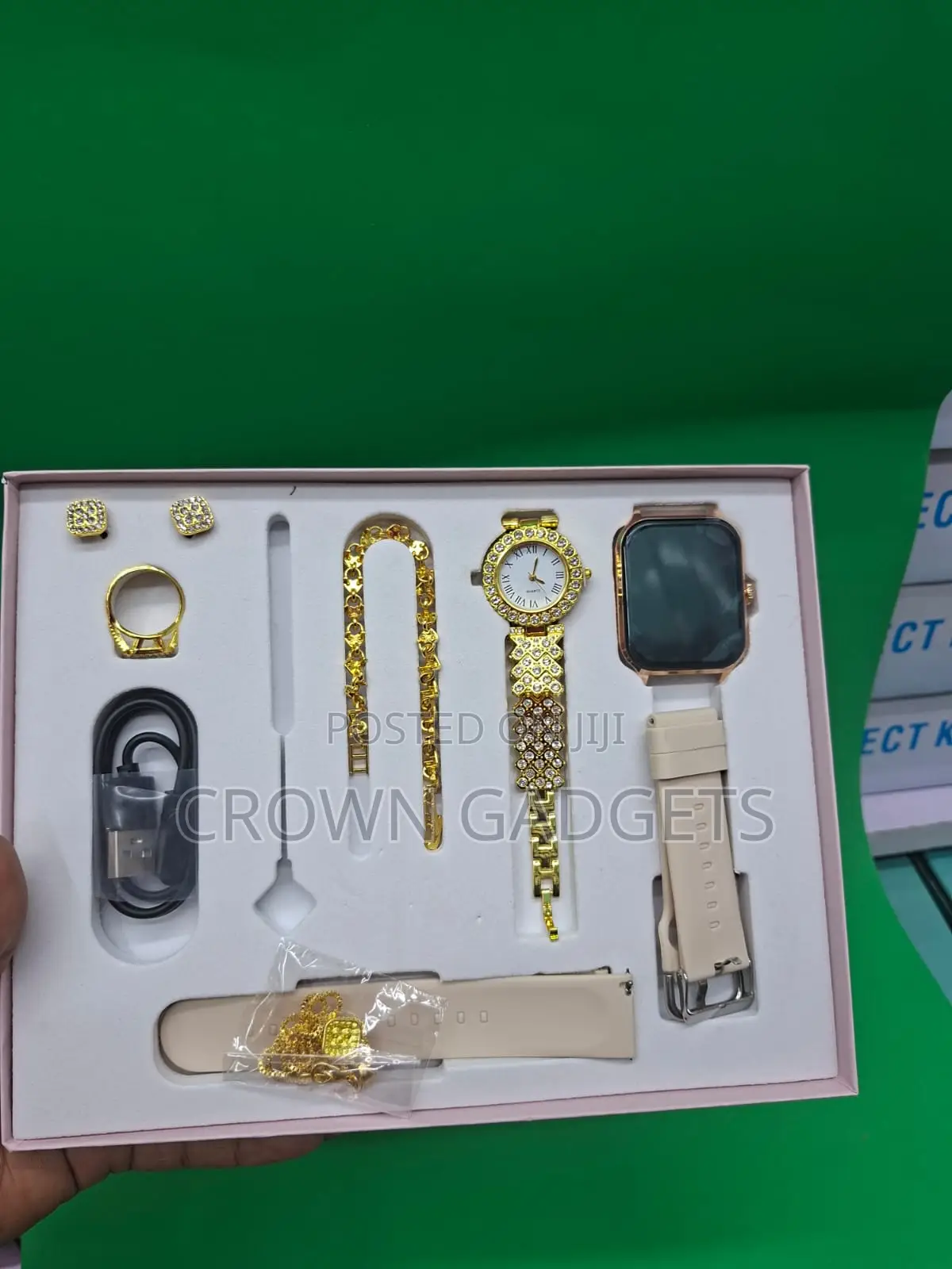 A58 Plus 8 in 1 Smart Watch Set With Necklace and Bracelet