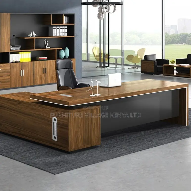 1.8m L-Shaped Wooden Office Desk With Drawers