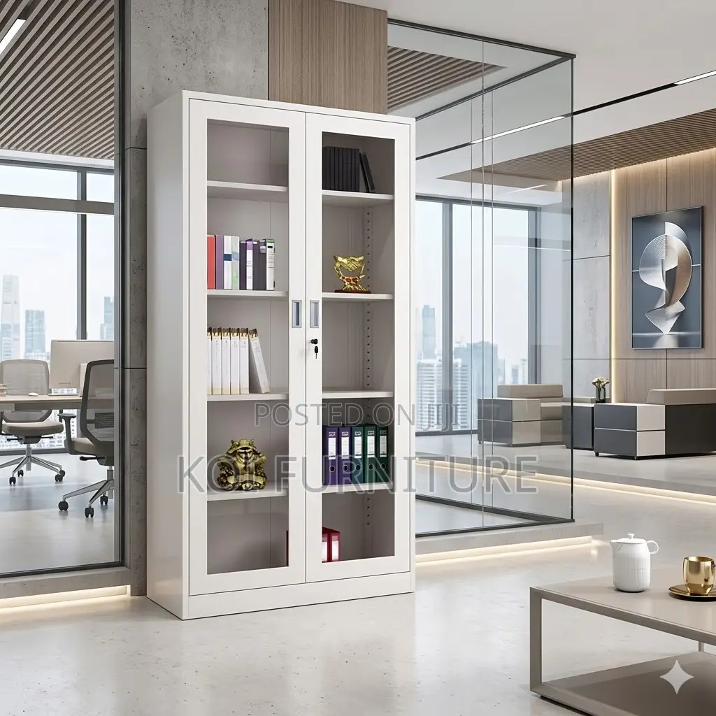 Office Cabinet; Two Doors Glass Office Filing Cabinet