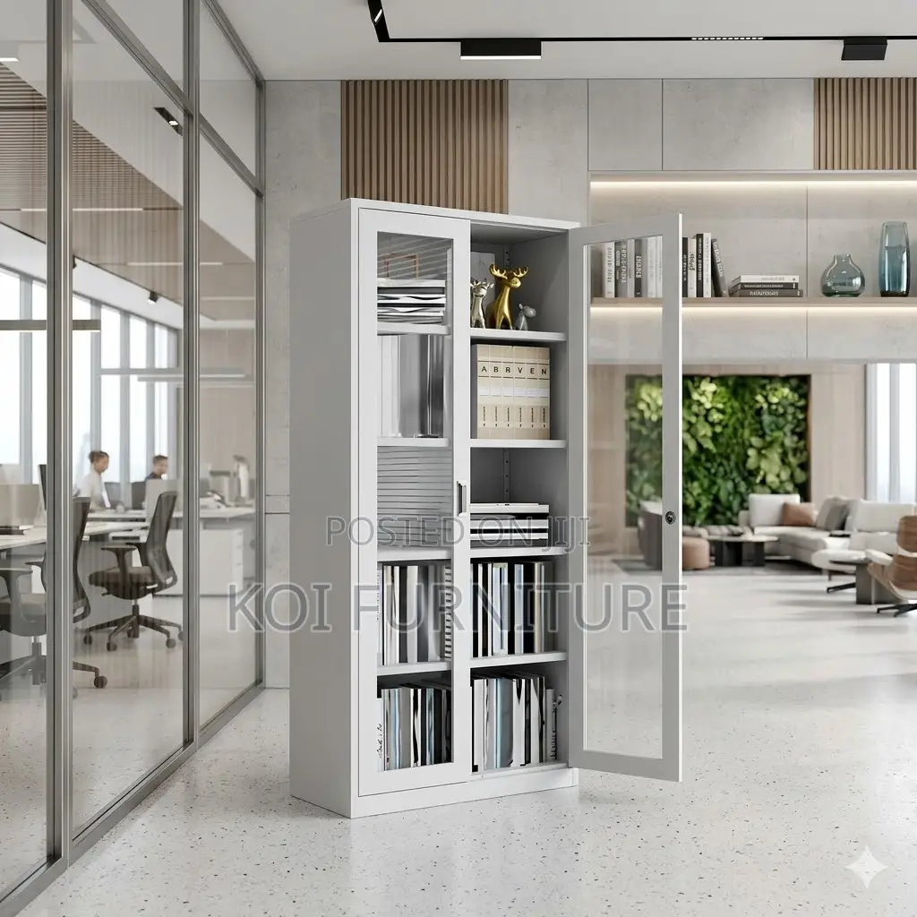 Office Cabinet; Two Doors Glass Office Filing Cabinet
