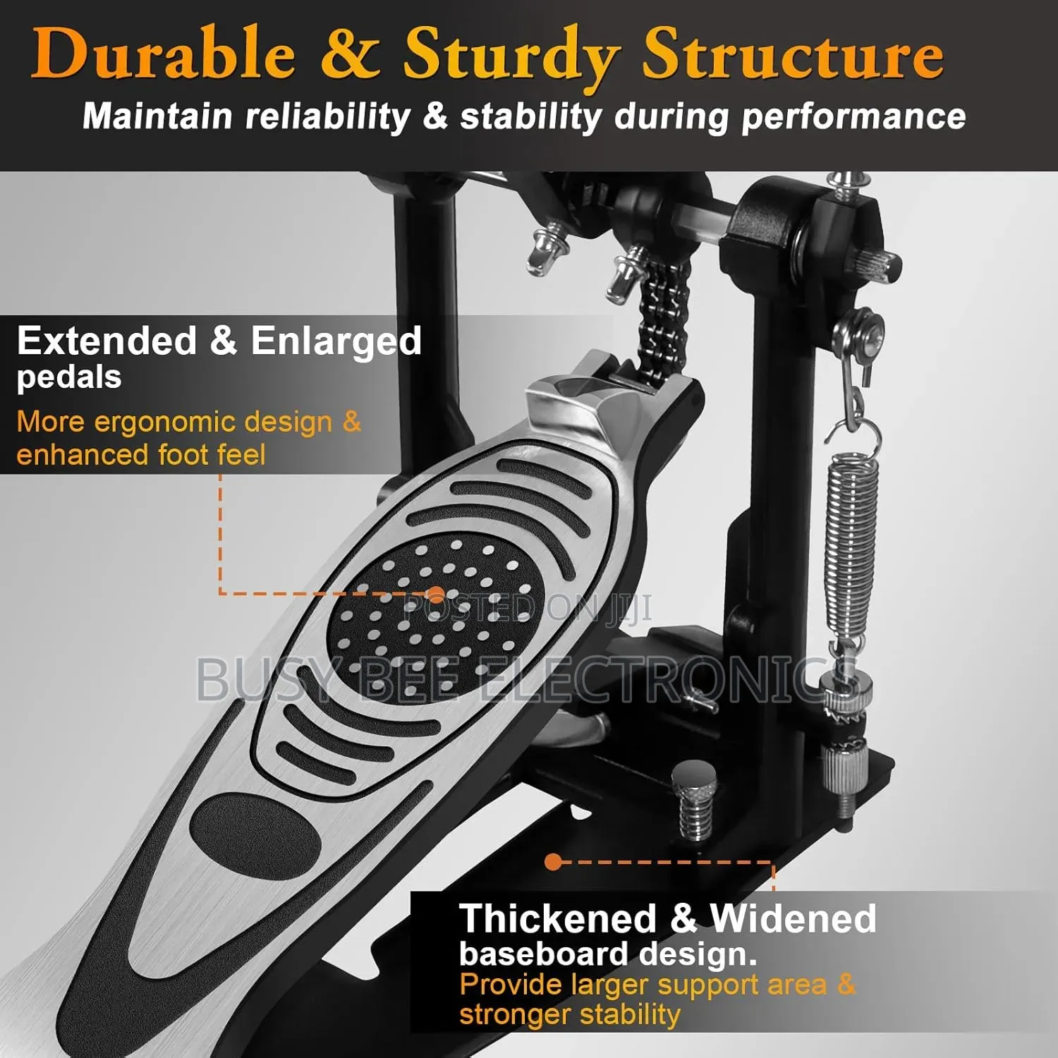 Adjustable Longboard Kick Bass Drum Pedal