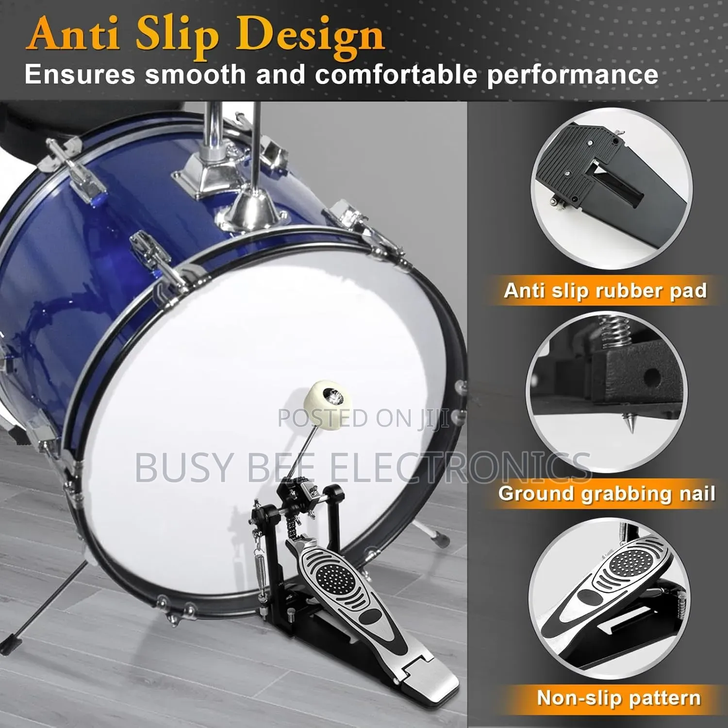 Adjustable Longboard Kick Bass Drum Pedal