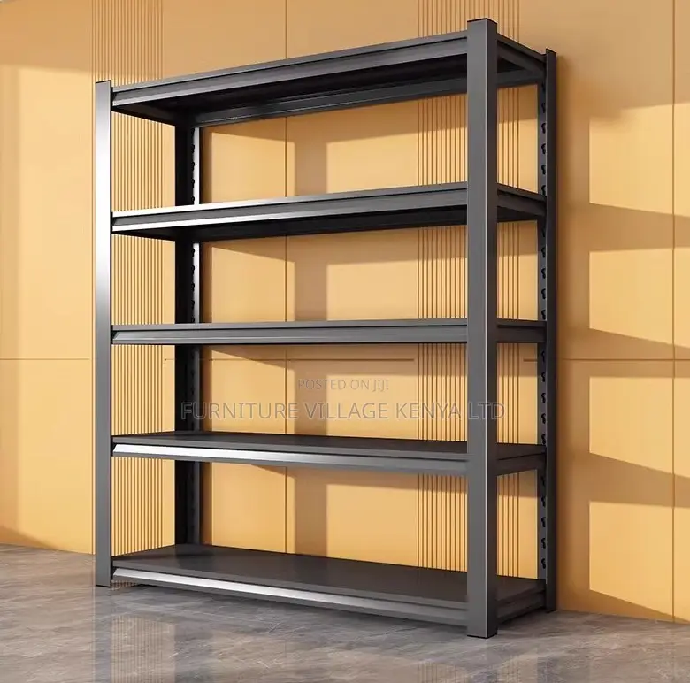 Metal 5-Layer Adjustable Black Steel Storage Rack
