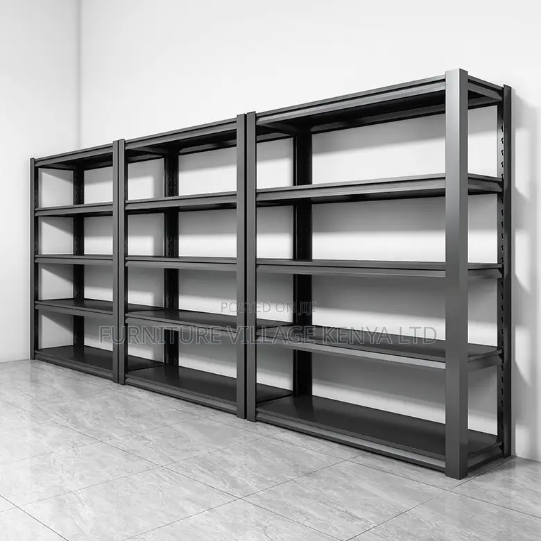 Metal 5-Layer Adjustable Black Steel Storage Rack