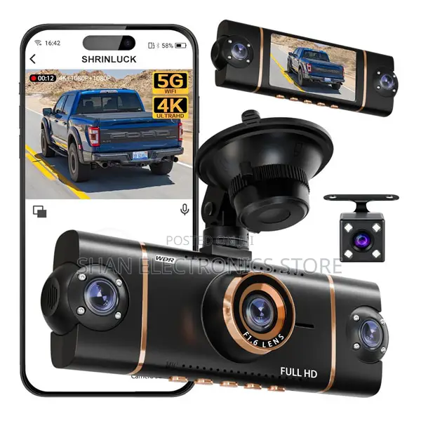 Wifi Igadg 4 Lens | 360 Degree Dashboard Camera System 4 Camera, 1080p