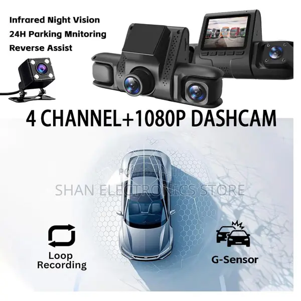 D43 4 Lens Dash Camera With Wifi 24h Parking Monitor, Video Recorder