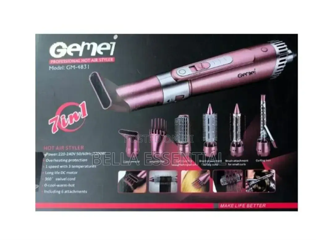Gemei 7 in 1 Professional Hot Air Styling Set(Hot Air