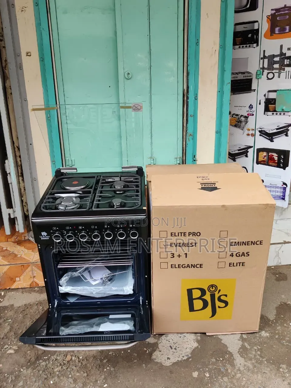 BJS Standing Cooker Everest Black 60x60 3+1 Premium