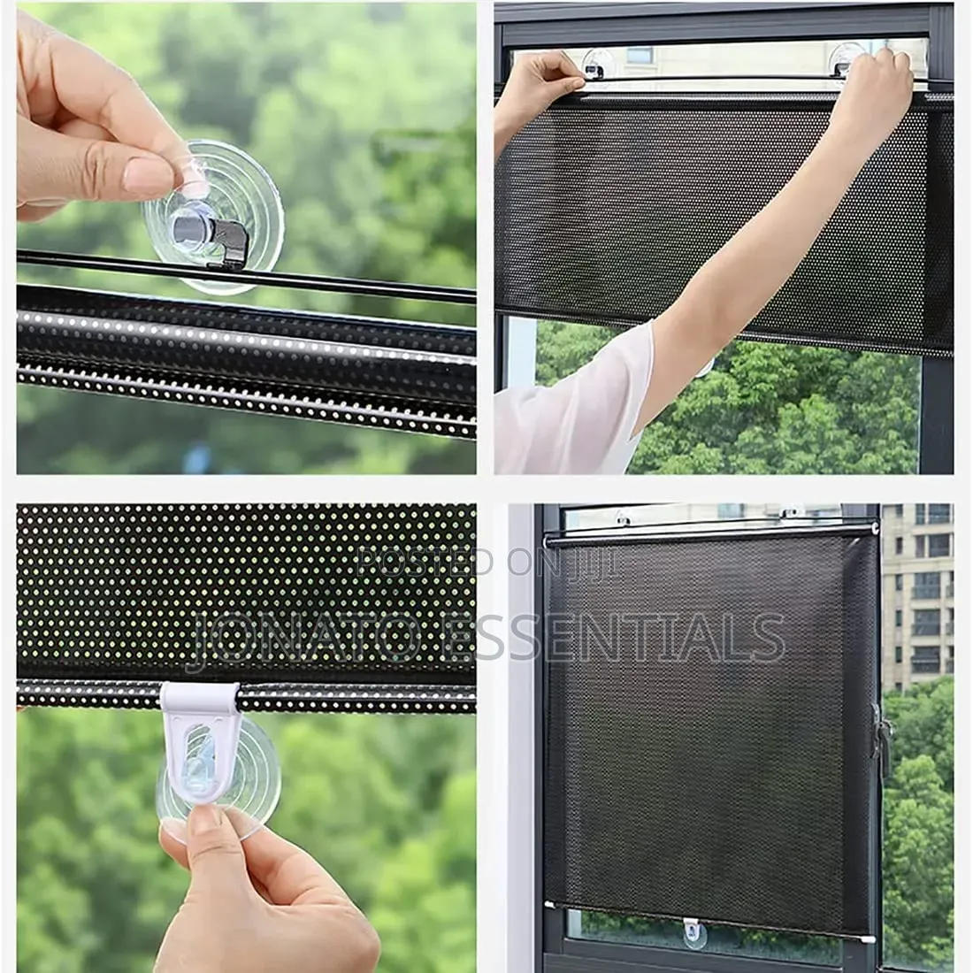 Retractable Window Sun Shade Roller Blinds With Suction Cups 50x125cm