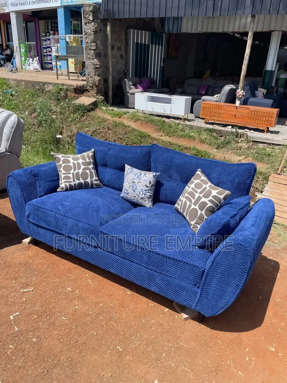 3-Seater Butterfly Sofa Spring Bubble Fabric