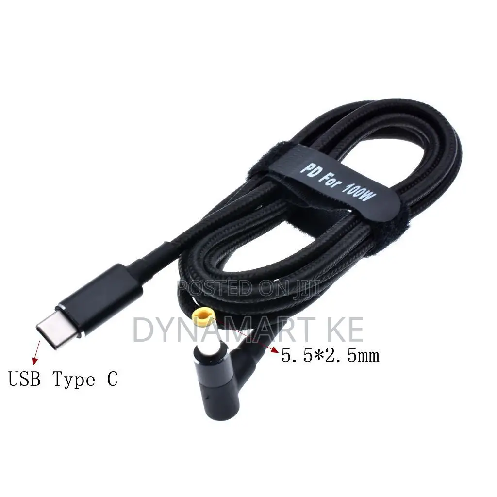 Usb C to Dc 5.5x2.5mm Dual Chip Pd E-Marker 100w Laptop Cable for Asus