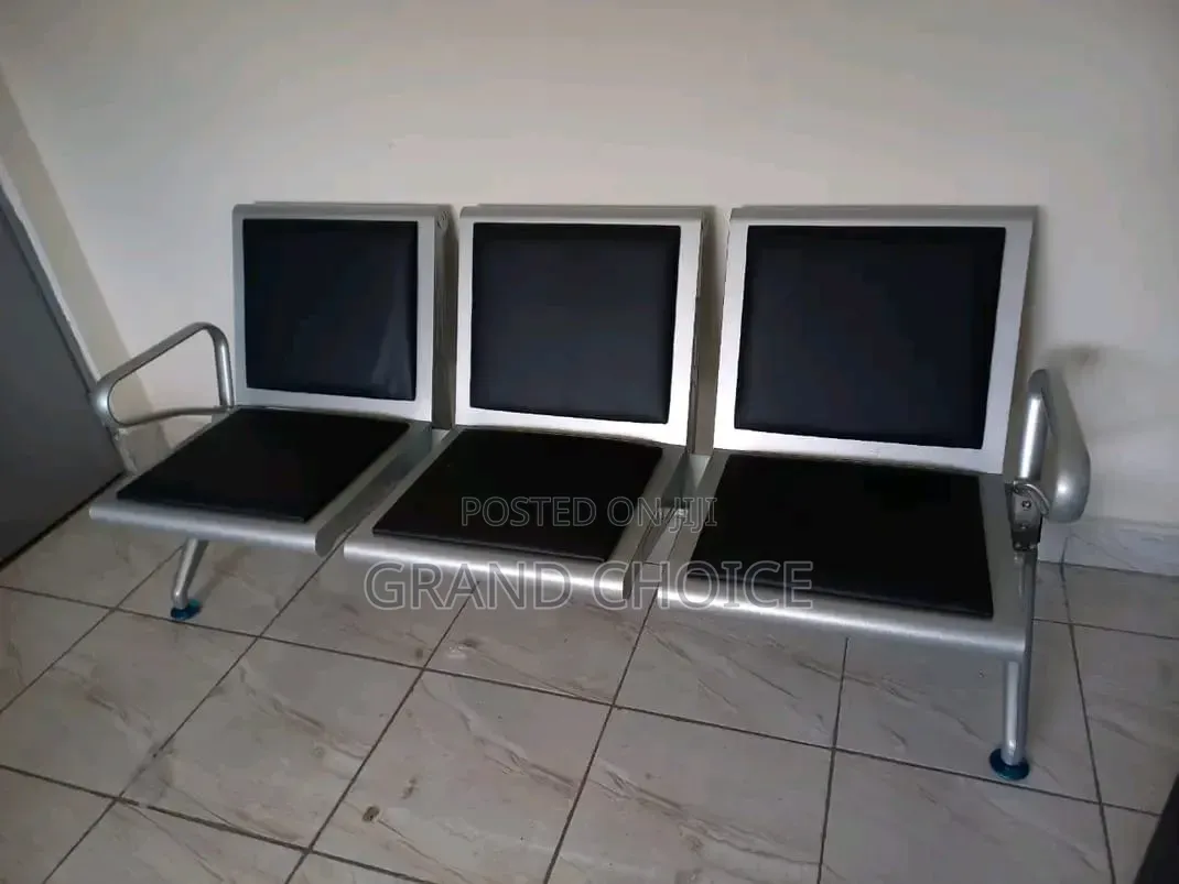 Black Seat Reception Bench Waiting Chair