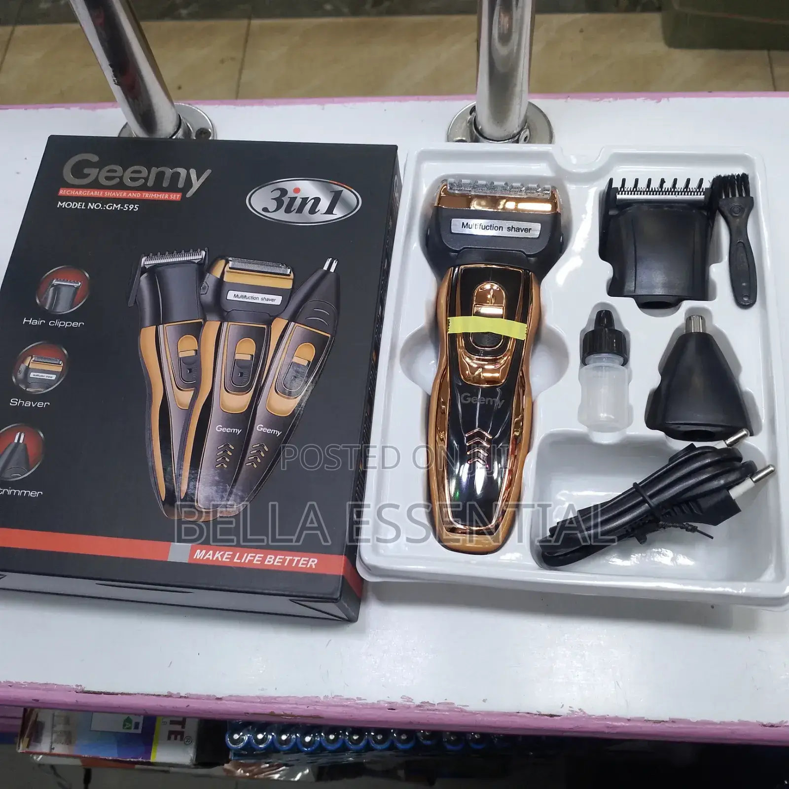 Geemy Rechargeable Hair Shaving Machine 3 in 1