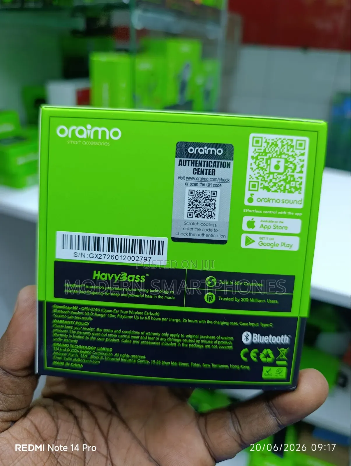 Oraimo Opensnap N2 Deep Bass Open-Ear True Wireless Earbuds