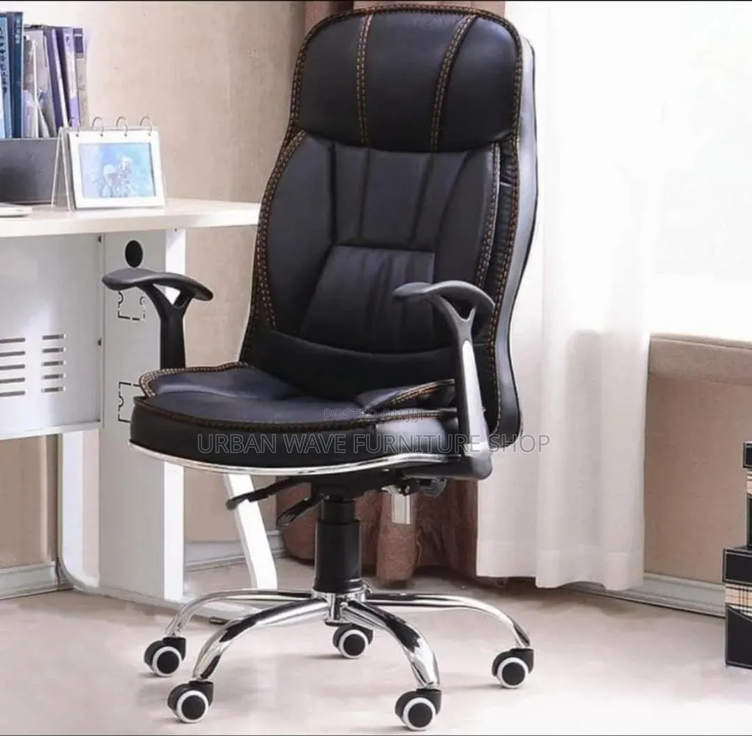 Clean Black Executive Leather Chair