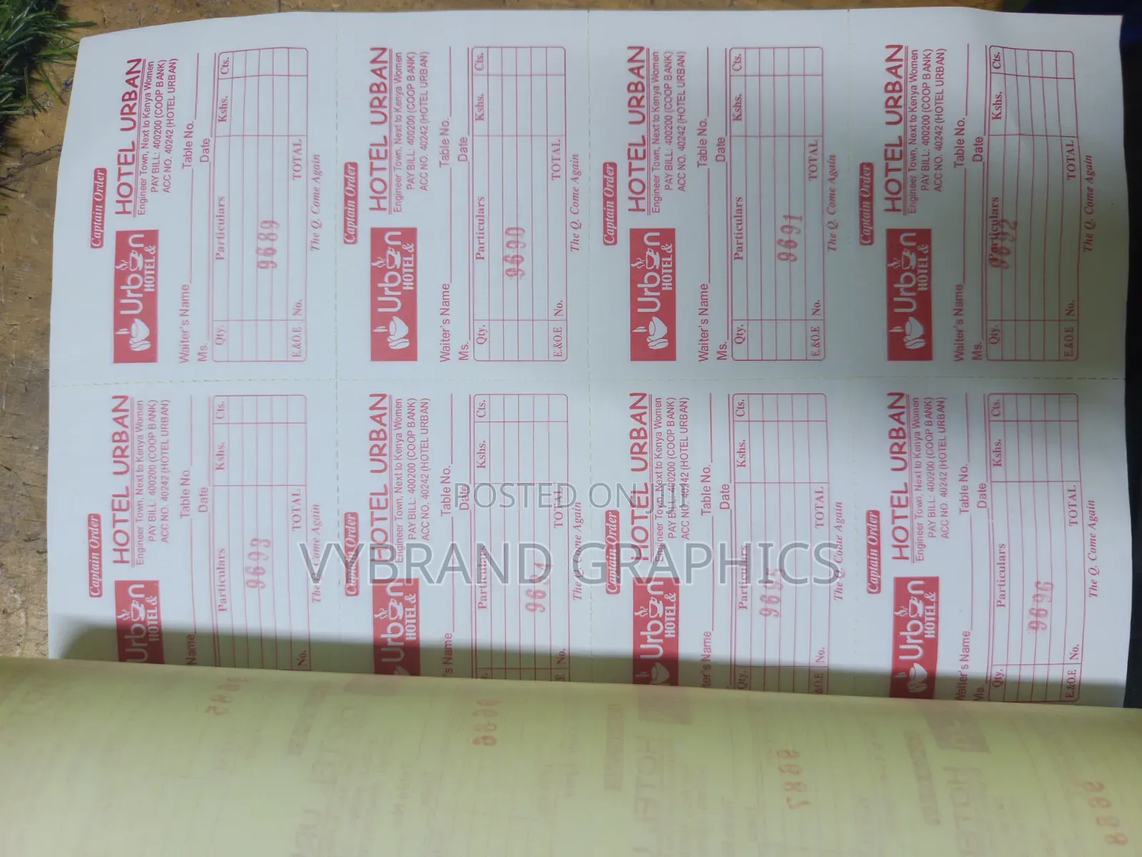 Receipt Book Printing