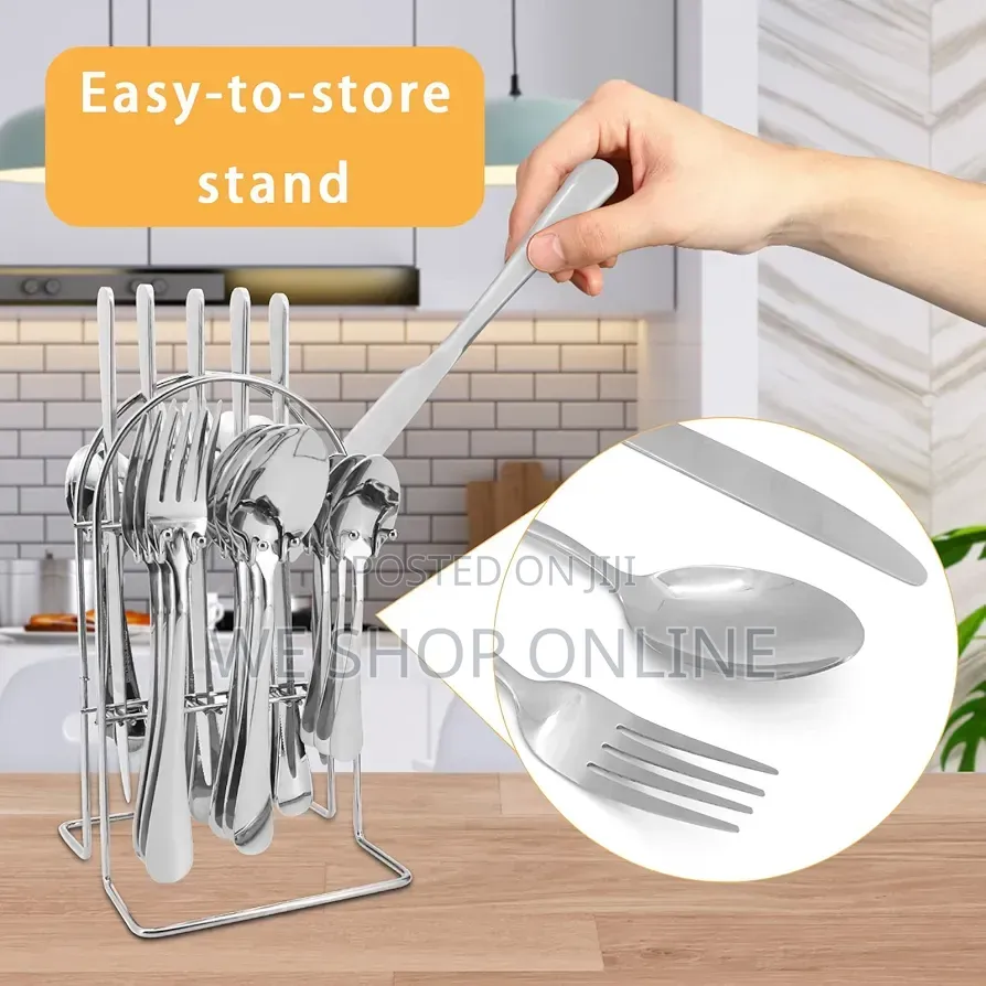 24pc Cutlery Set (Silver Colour)