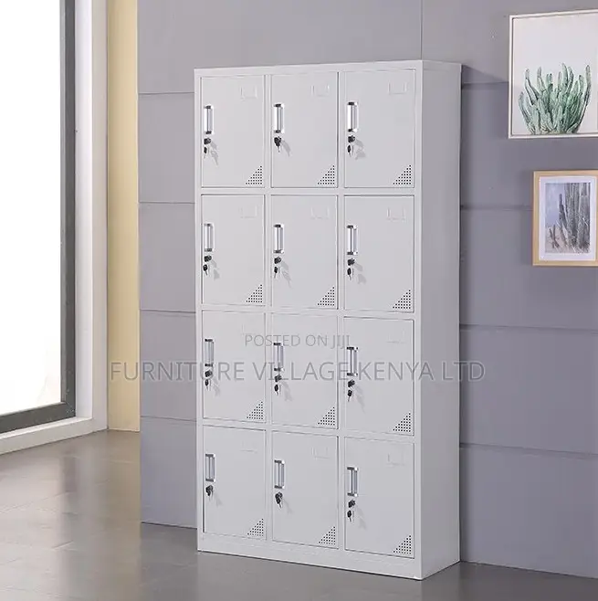 12-Locker Modern Made Office Cabinet