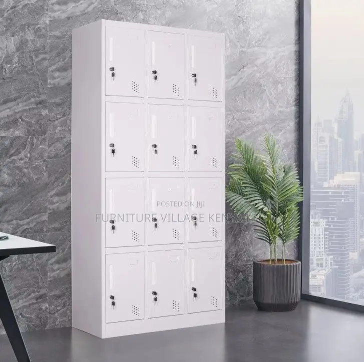 12-Locker Modern Made Office Cabinet