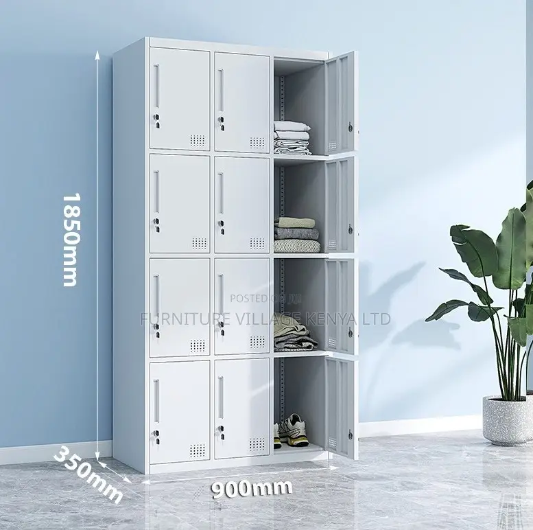 12-Locker Modern Made Office Cabinet