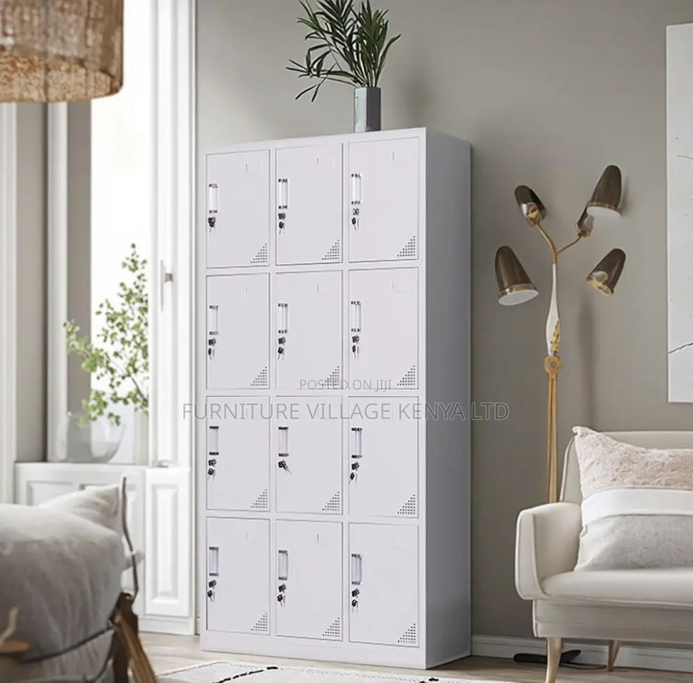 12-Locker Modern Made Office Cabinet