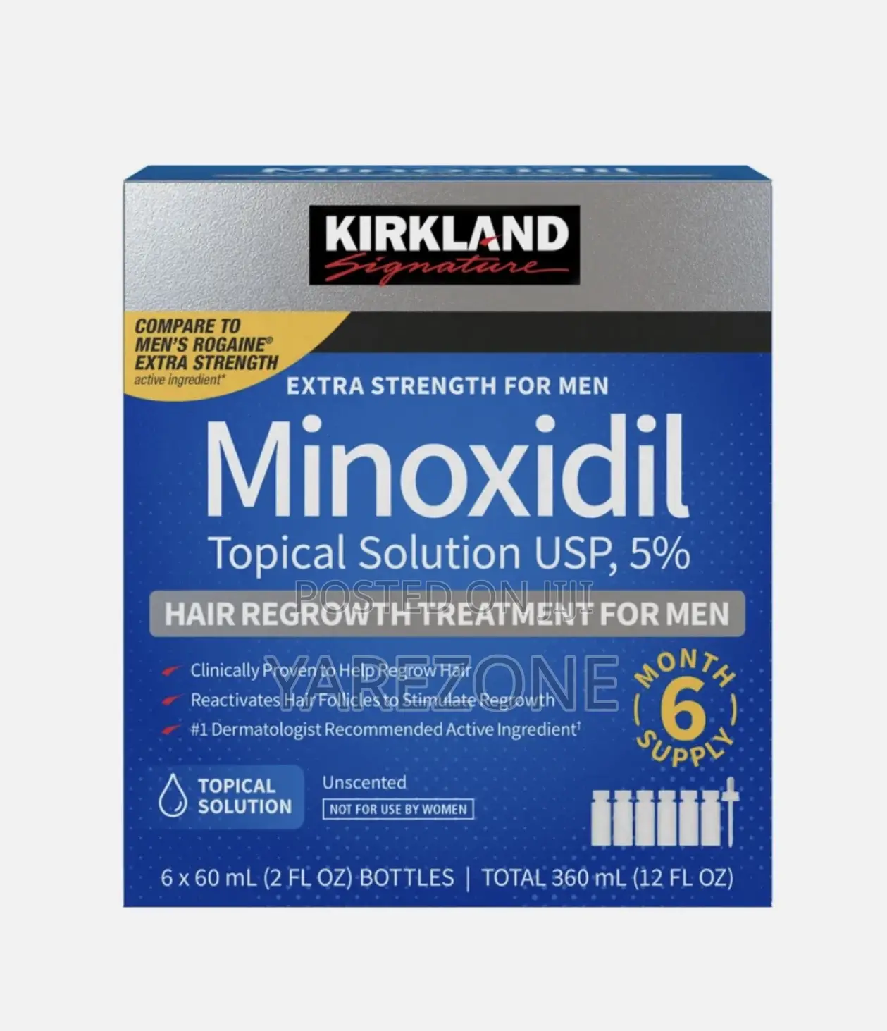 Kirkland Minoxidil Extra Strength 5% 6 Months Supply With Free Roller
