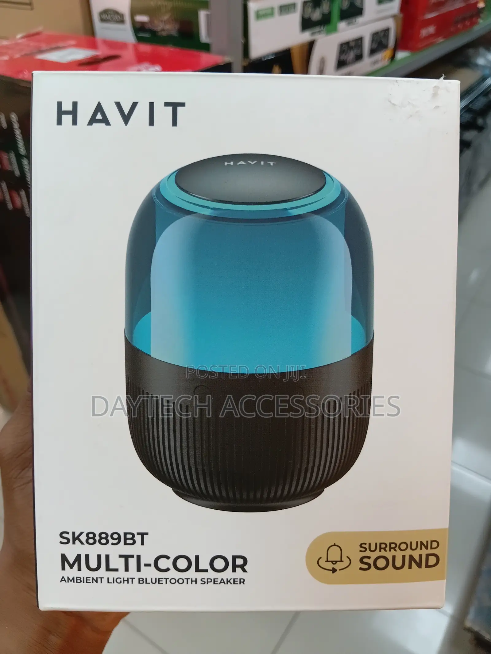 The Havit Sk889bt Multi-Color Ambient Light Bluetooth Speaker.