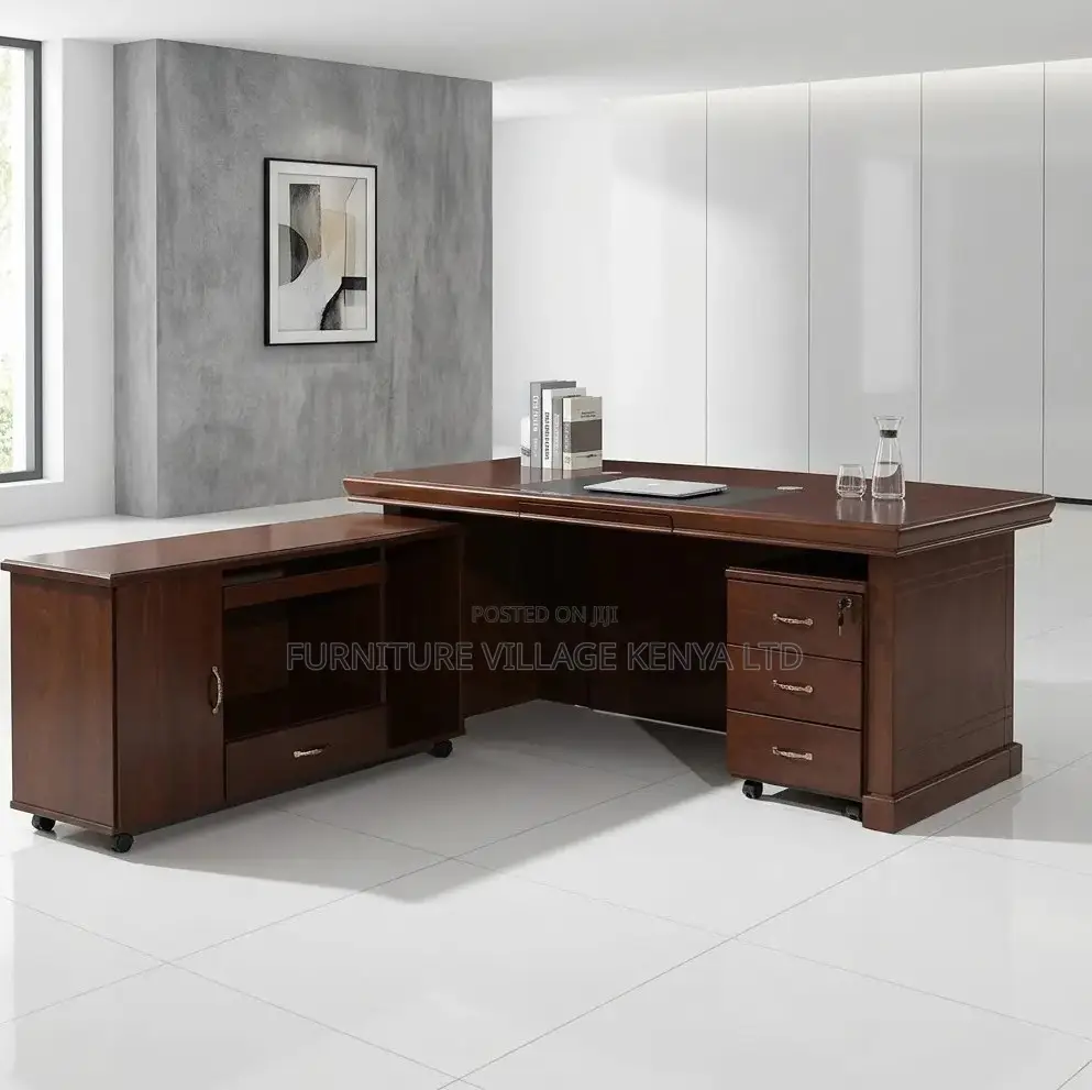 1800mm Office Mahogany Desk With Exetended Drawers