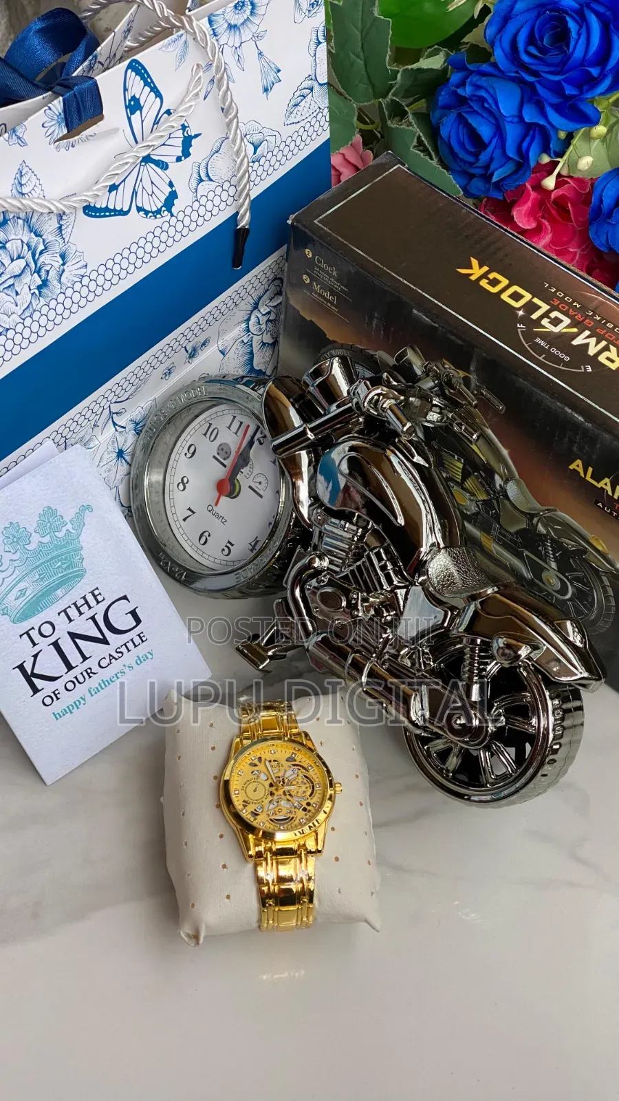 Crafted Alarm Clock (Bedside/Office) Watch in a Branded Box Card Gift