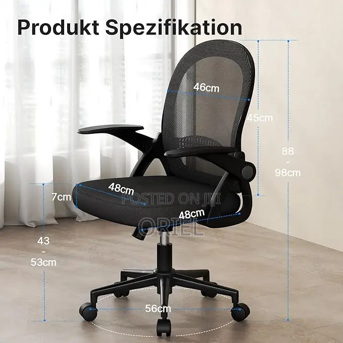 Office Chair : Mid-Back Office Fabric Chair