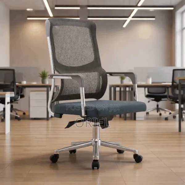 Office Chair : Modern Ergonomic Grey Mesh Office Chair