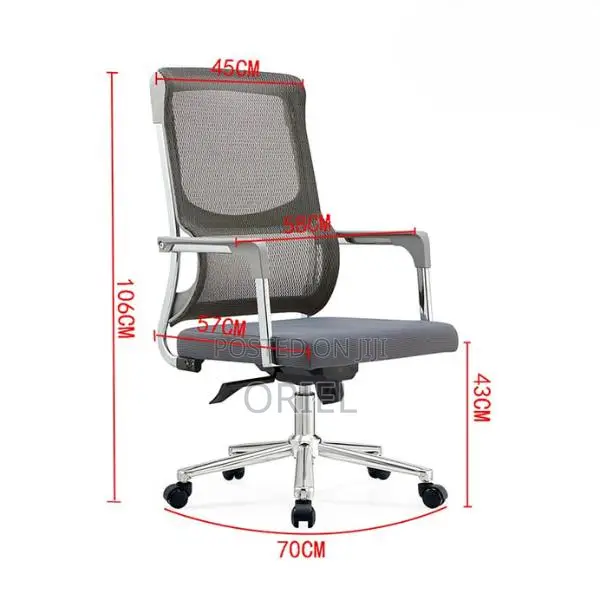 Office Chair : Modern Ergonomic Grey Mesh Office Chair
